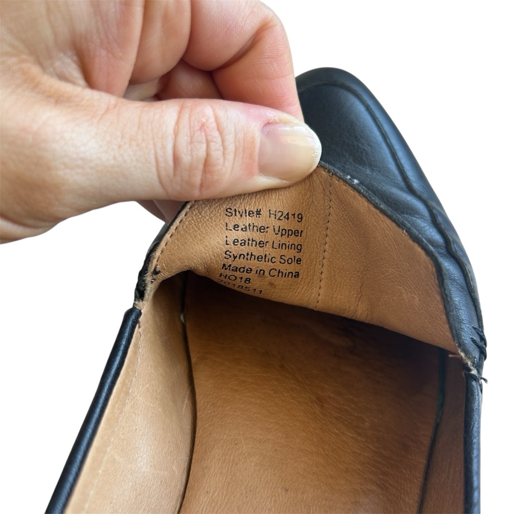 Madewell The Frances Black Leather Almond Toe Slip On Loafer Women’s Size 7.5 - Picture 3 of 10